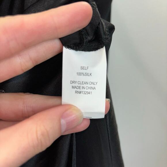 Amanda Uprichard Silk Skirt- Ansley Midi Wrap Slip Silk Black Skirt- Size Small - Picture 11 of 15